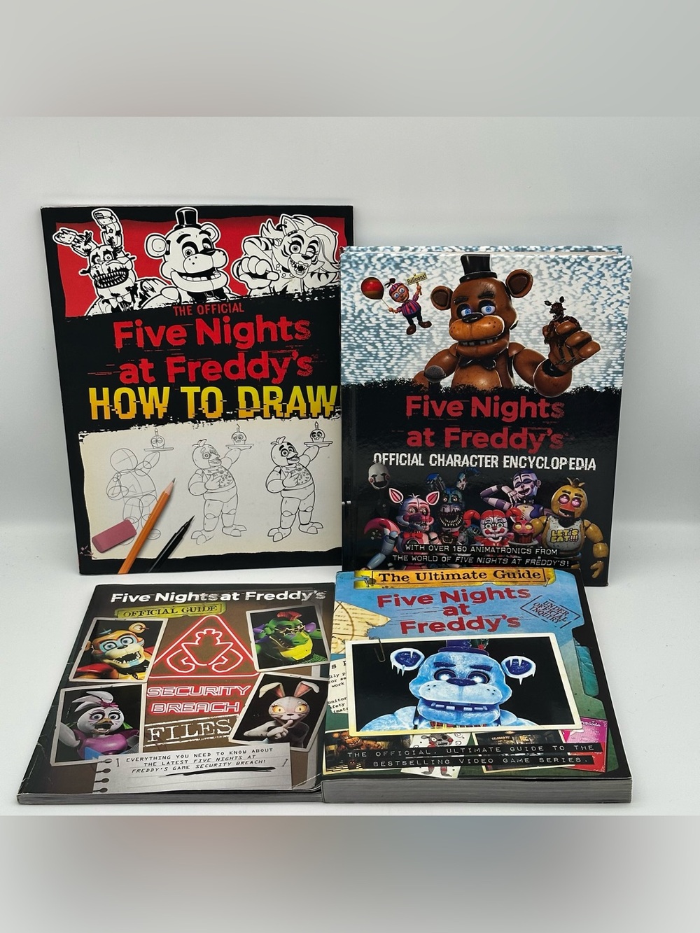 Five Nights At Freddy’s Book Bundle (4total)  Encyclopedia, How To Draw & Guides